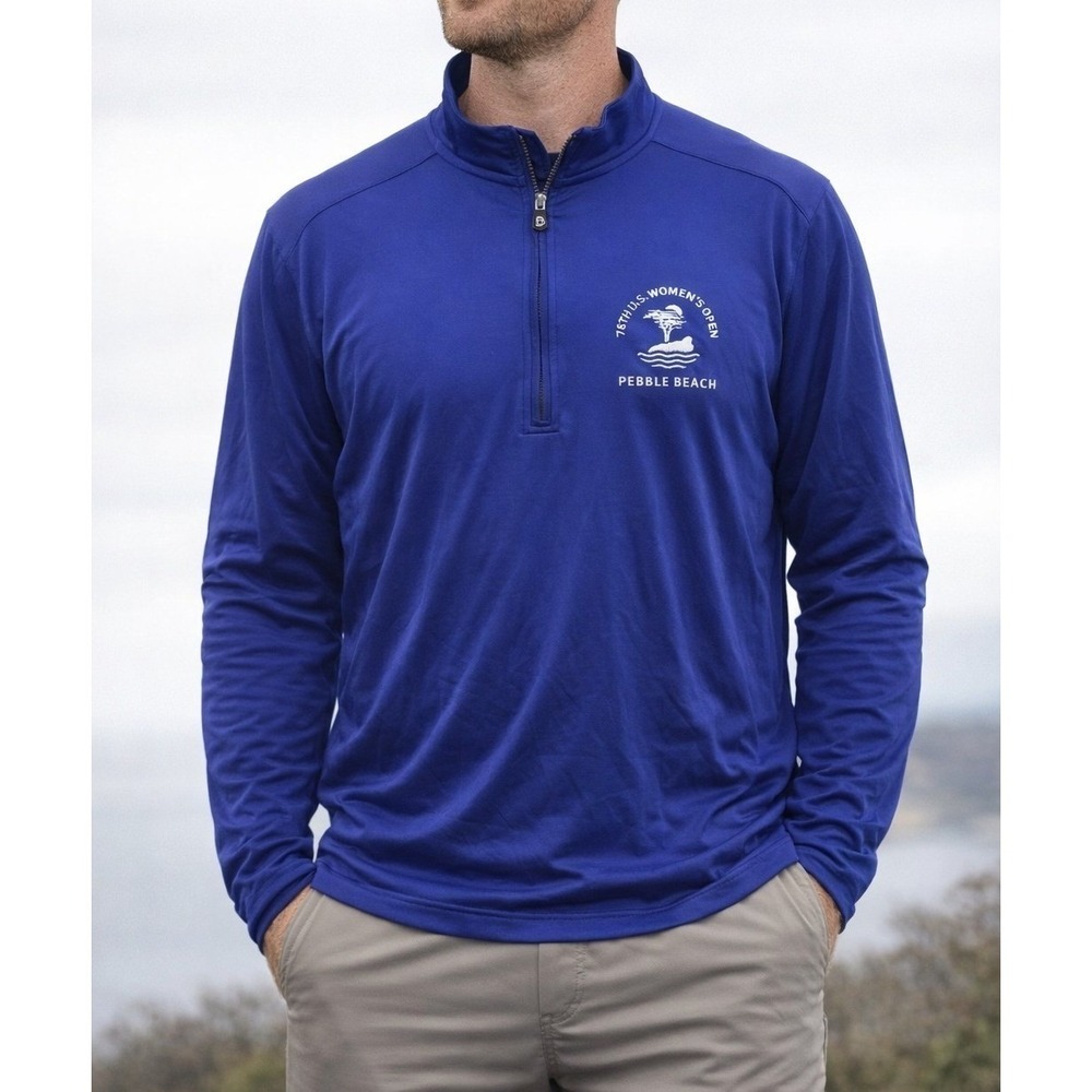 B Draddy 78th US Men's Open Pebble Beach Golf Quarter Zip Pullover XL‎ Blue